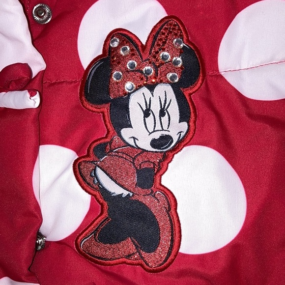 Disney store Minnie Mouse polka dot red white winter coat 7/8 - Picture 3 of 11